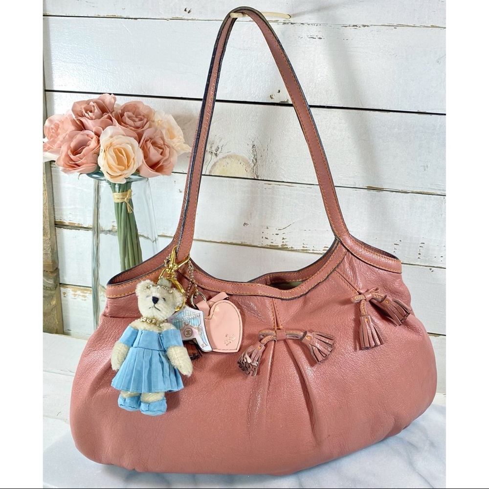 Anya Hindmarch Pink Leather Tassel Shoulder Bag